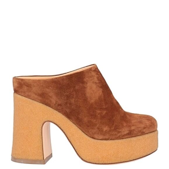 Revolve Attilio Giusti Leombruni AGL Sista Platform Suede Leather Mule Clog 37.5 - Picture 3 of 12